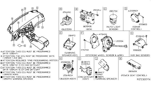 2019 Nissan Altima  Control Assembly-Lighting Diagram for 285765RA0A