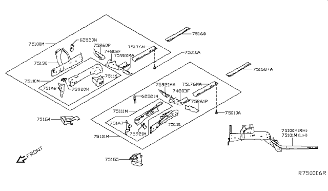 2019 Nissan Altima SPACER-Front Suspension Member, LH Diagram for 751G56CA0A