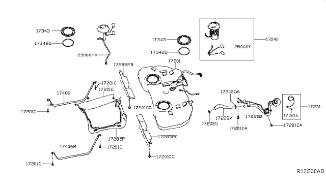 2019 Nissan Altima  Protector-Fuel Tank Diagram for 172856CA0B