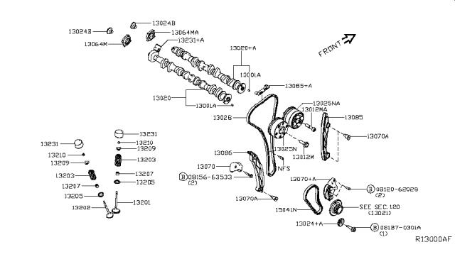 2019 Nissan Altima Sprocket-Camshaft Diagram for 130246CA0A