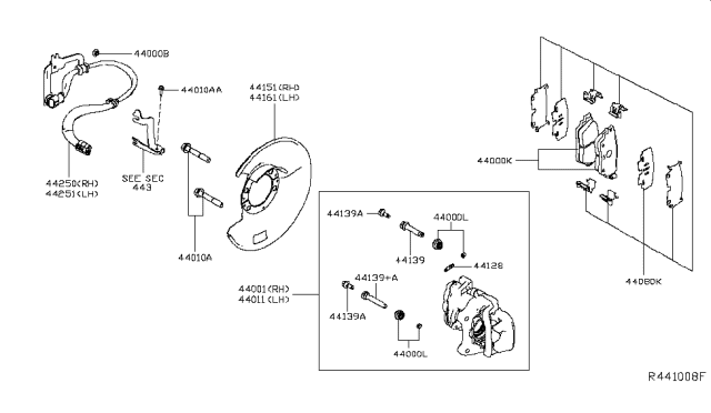 2019 Nissan Altima  Plate-BAFFLE, LH Diagram for 441616CA0B