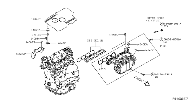 2019 Nissan Altima Cover-Exhaust Manifold Diagram for 165906CE0A