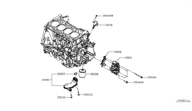 2019 Nissan Altima  Gasket-Oil Strainer Diagram for 150533TA0A