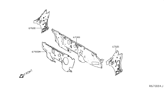 2019 Nissan Altima Dash Side RH Diagram for F76006CAMA