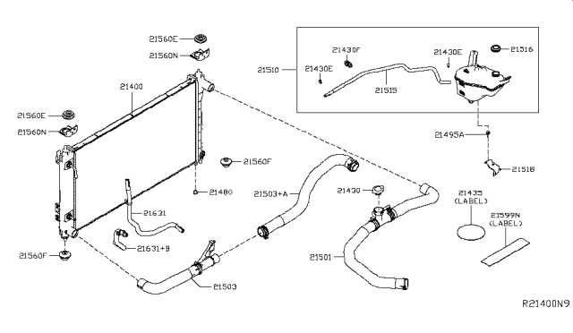 2019 Nissan Altima Bracket-Radiator Mounting, Upper Diagram for 215426CA0A