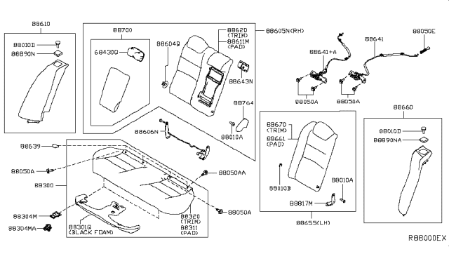 2019 Nissan Altima Cover-TETHER Anchor Plate Diagram for 886396CA0A