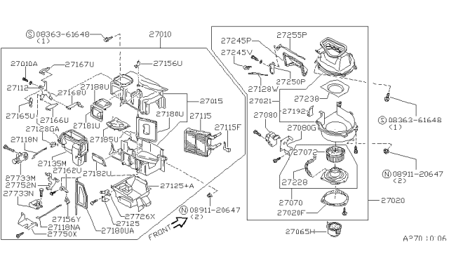1990 Nissan Maxima  Blower Assy-Front Diagram for 2720085E00