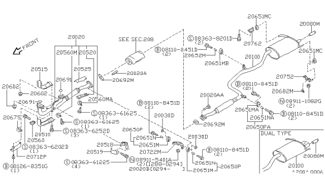 1990 Nissan Maxima  Screw MACHIN Diagram for 0836361625