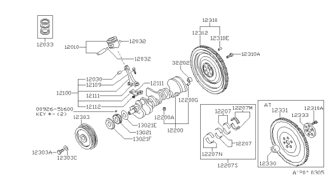 1992 Nissan Maxima  Ring-Snap Diagram for 12032F6500