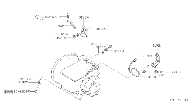 1994 Nissan Maxima  Sensor Assembly-Revolution Diagram for 3193580X00