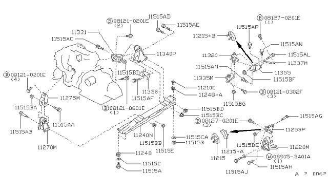 1993 Nissan Maxima Bolt Diagram for 0112502501