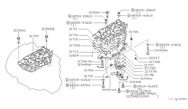 1992 Nissan Maxima  Bolt Diagram for 0112103691