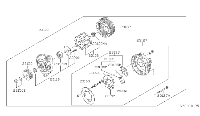 1994 Nissan Maxima Bearing Ball Diagram for 231200M005
