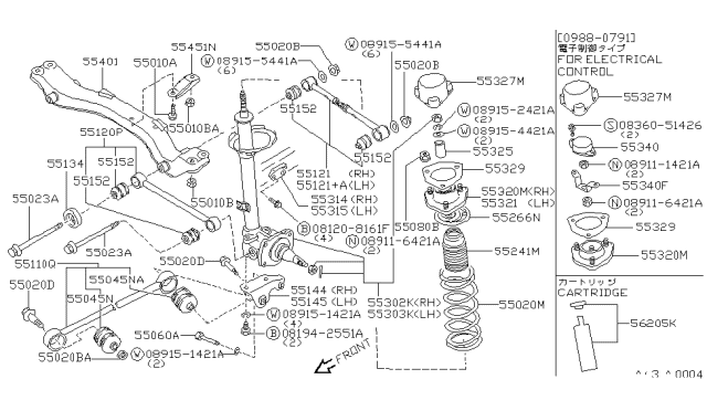 1989 Nissan Maxima  ABSORBER Shock Kt Diagram for 5620585E25