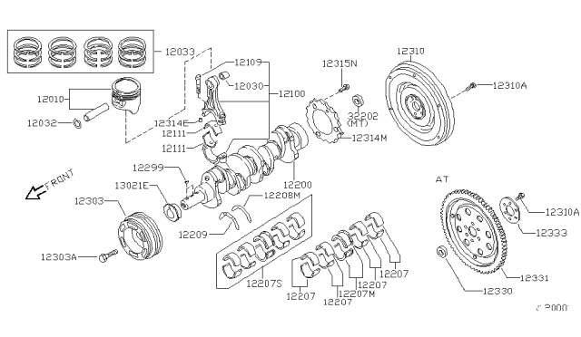 2005 Nissan Frontier  Bolt-Connecting Rod Diagram for 121094W002