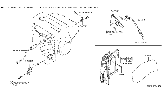 2019 Nissan Frontier Seal-O Ring Diagram for 221314M505