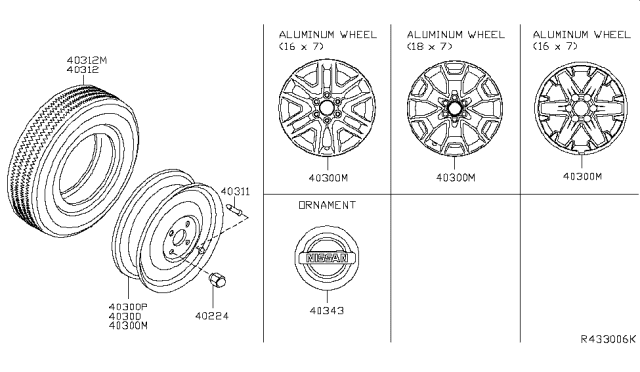 2019 Nissan Frontier  Wheel Assy-Disc Diagram for 40300EA000