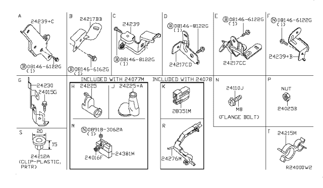 2013 Nissan Frontier  Cap-Terminal Diagram for 24360AL500