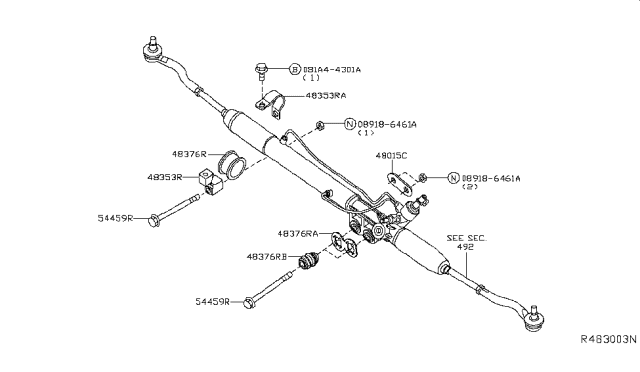 2017 Nissan Frontier  Bracket Diagram for 48350EA000