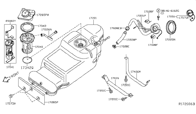 2018 Nissan Frontier  Hose-Filler Diagram for 17228EA805