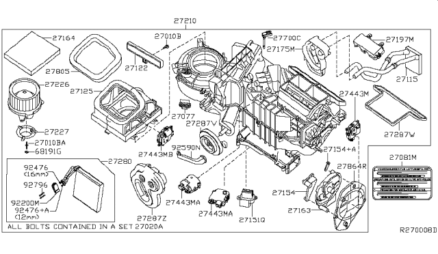 2017 Nissan Frontier  Cover-Blower Motor Diagram for 272279BC0A