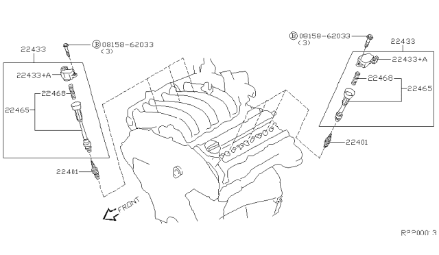 2016 Nissan Frontier Ignition Coil Assembly Diagram for 224488J11C