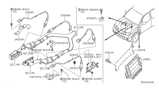 2008 Nissan Frontier Bracket-Harness Diagram for 24239EA005
