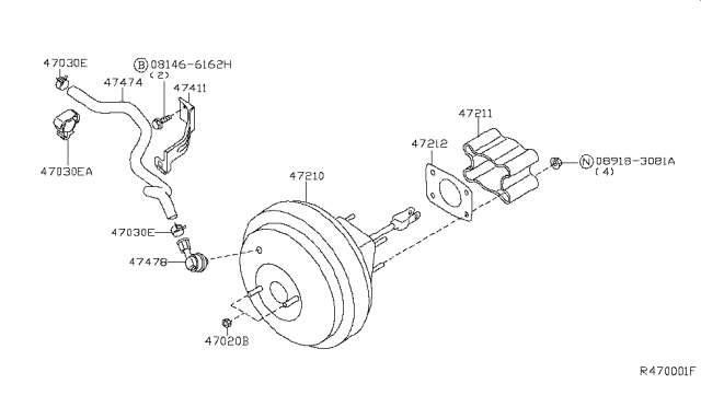 2014 Nissan Frontier Valve Assy-Check Diagram for 47478AX600