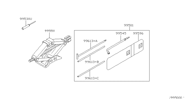 2013 Nissan Frontier  Wrench-Wheel Nut Diagram for 995457S000