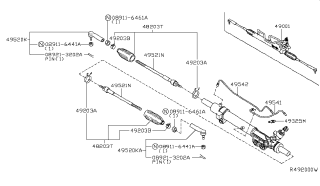 2012 Nissan Frontier  Tube Assy-Cylinder Diagram for 49542EA000