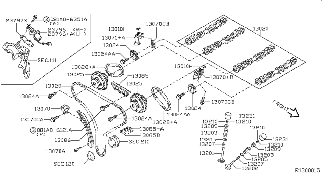 2010 Nissan Frontier Seal-O-Ring (13.8MM) Diagram for 15066ZL80E