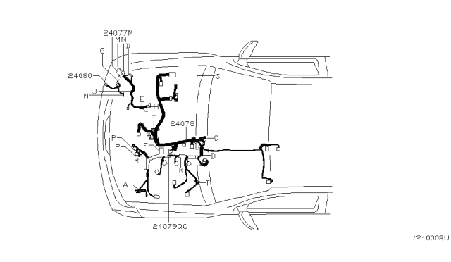 2018 Nissan Frontier  Harness Assy-Engine Room Sub Diagram for 24079EA000