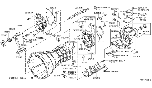 2007 Nissan Frontier  Extension Assy-Rear Diagram for 32130CD100
