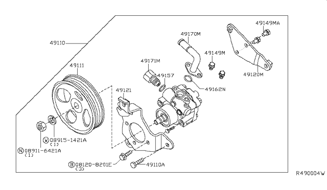 2014 Nissan Frontier Bolt Diagram for 11916ZX20A
