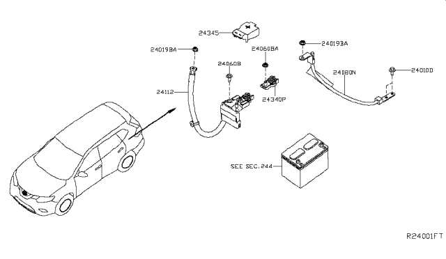 2017 Nissan Rogue Cable-Battery To Converter Diagram for 241124BA5A