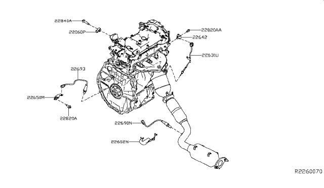 2019 Nissan Rogue  Bracket Diagram for 226501VA0A