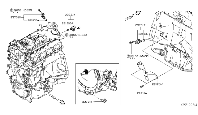 2018 Nissan Rogue  Seal-O Ring Diagram for 22131EN215