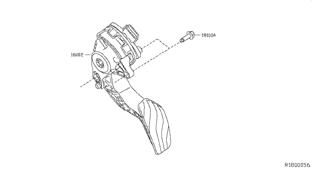 2019 Nissan Rogue Lever Complete-Accelerator W/Drum Diagram for 180024BA0A