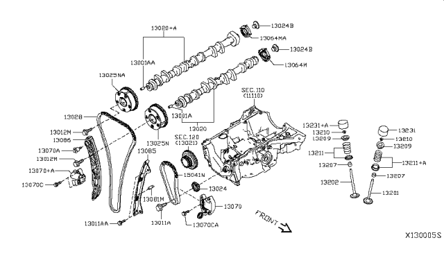 2019 Nissan Rogue  Chain BALANCER Diagram for 150411KC1A