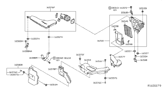 2018 Nissan Rogue  Resonator Assy-Air Diagram for 165854BB0A