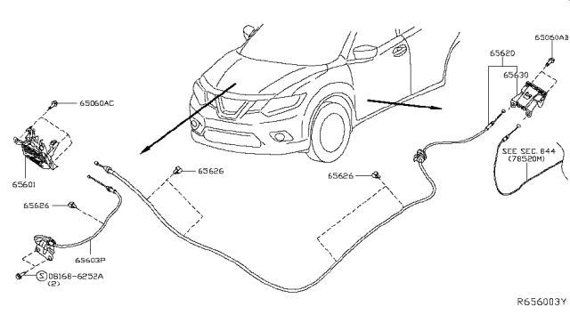 2018 Nissan Rogue  Plate-Guide Diagram for 656226FL0A