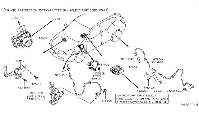 2017 Nissan Rogue  Anti Skid Actuator Assembly Diagram for 476606FM2B
