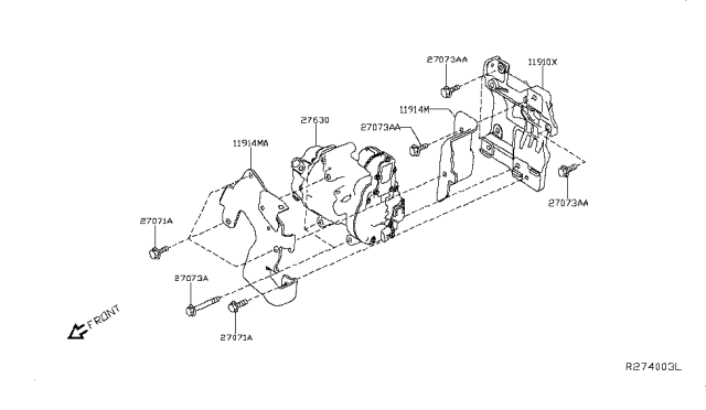 2019 Nissan Rogue  Compressor Assy-Cooler Diagram for 926004BC0A