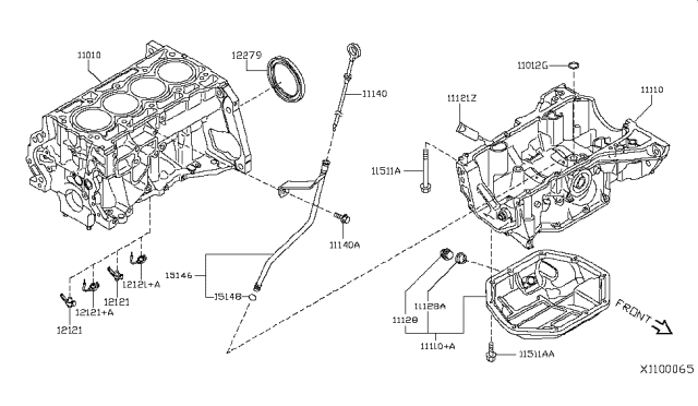 2017 Nissan Rogue  Block Assy-Cylinder Diagram for 110004BC0A
