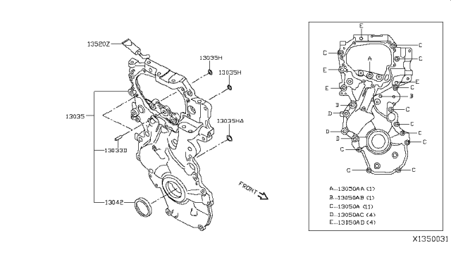 2018 Nissan Rogue  Bolt Diagram for 01125E0221