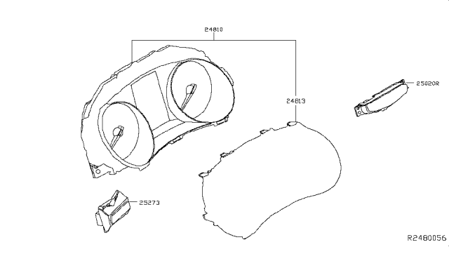 2017 Nissan Rogue Warning Assy-Instrument, A Diagram for 250204BA0A