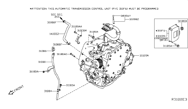 2019 Nissan Rogue  Pipe Assy-Oil Charging Diagram for 310804BC0A