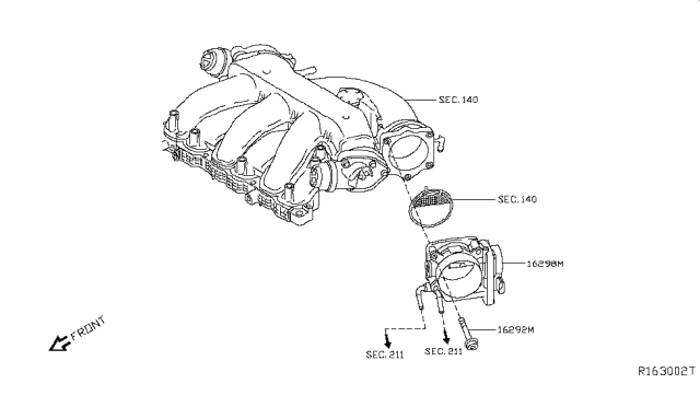 2016 Nissan Altima  Bolt-Socket Diagram for 161227Y00A