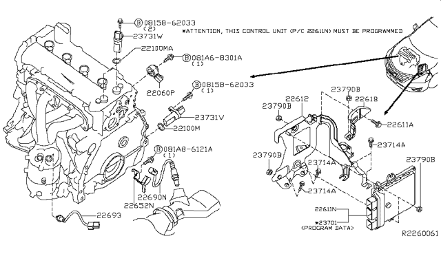 2015 Nissan Altima  Heated Oxygen Sensor, Rear Diagram for 226A04LA0A