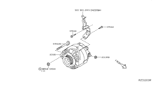 2018 Nissan Altima  ALTERNATOR Diagram for 231009HU0A